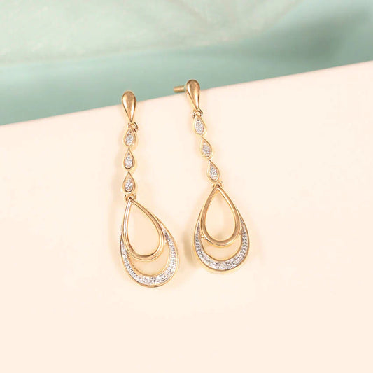 The Queen Diamond Earrings - Pure 925 Silver