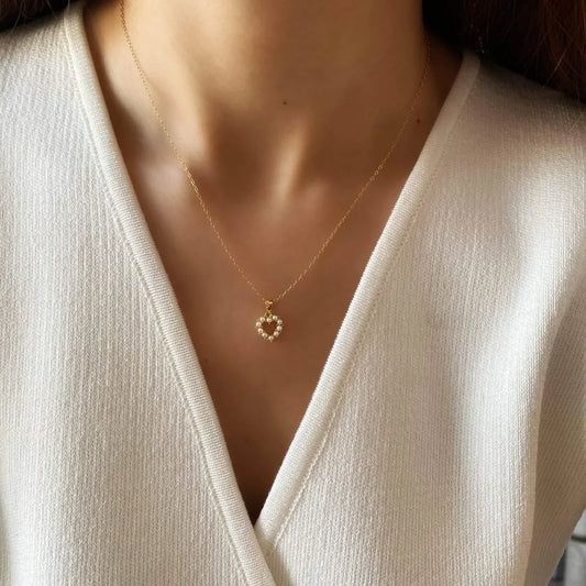 Pearl Heart Pendant Necklace
